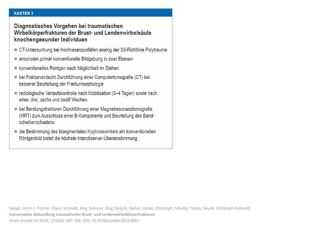 Spiegl, Ulrich J.; Fischer, Klaus; Schmidt, Jörg; Schnoor, Jörg; Delank, Stefan; Josten, Christoph; Schulte, Tobias; Heyde, Christoph-Eckhardt