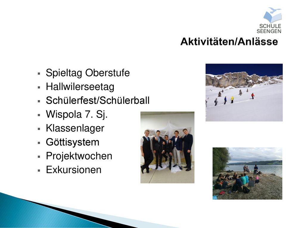 Aktivitäten/Anlässe Spieltag Oberstufe Hallwilerseetag