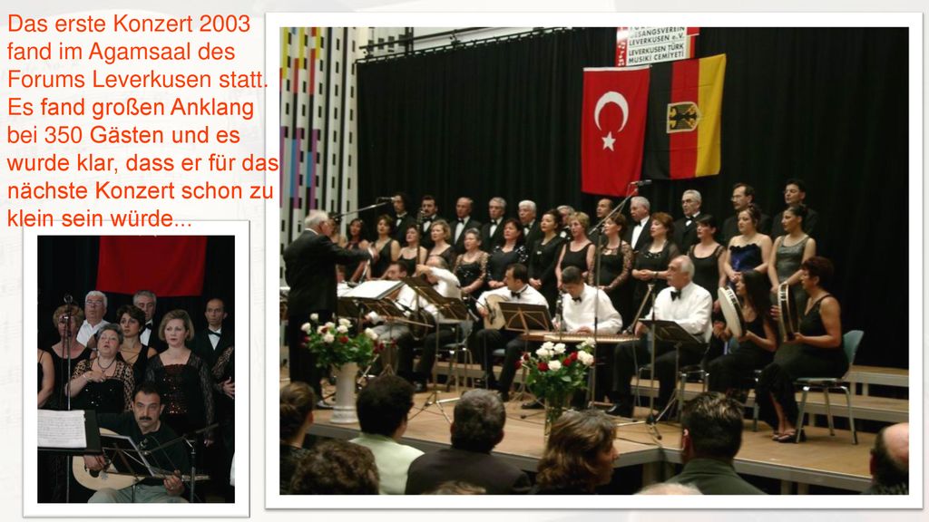 Das erste Konzert 2003 fand im Agamsaal des Forums Leverkusen statt