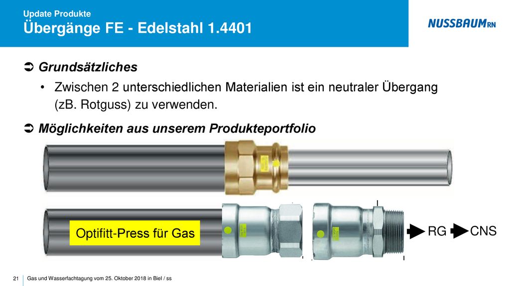 Update Produkte Übergänge FE - Edelstahl