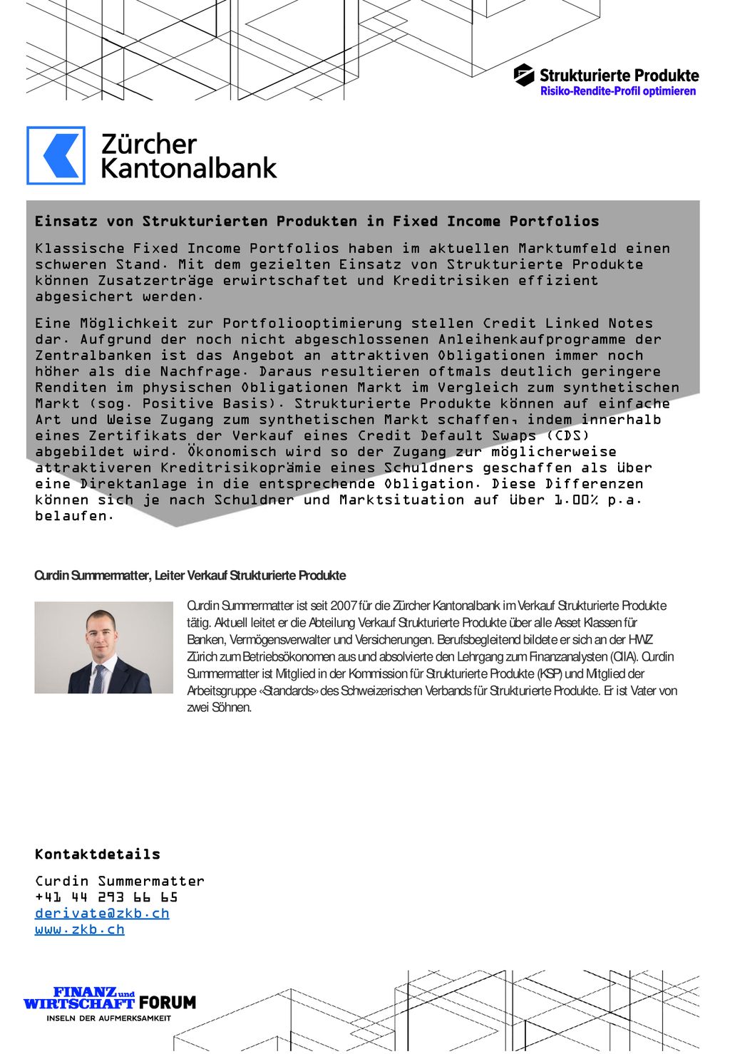 Einsatz von Strukturierten Produkten in Fixed Income Portfolios