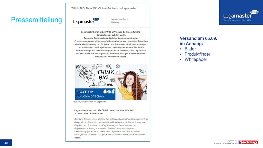 Pressemitteilung Versand am im Anhang: Bilder Produktfinder