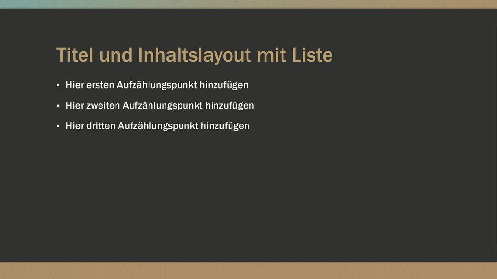 Titel und Inhaltslayout mit Liste