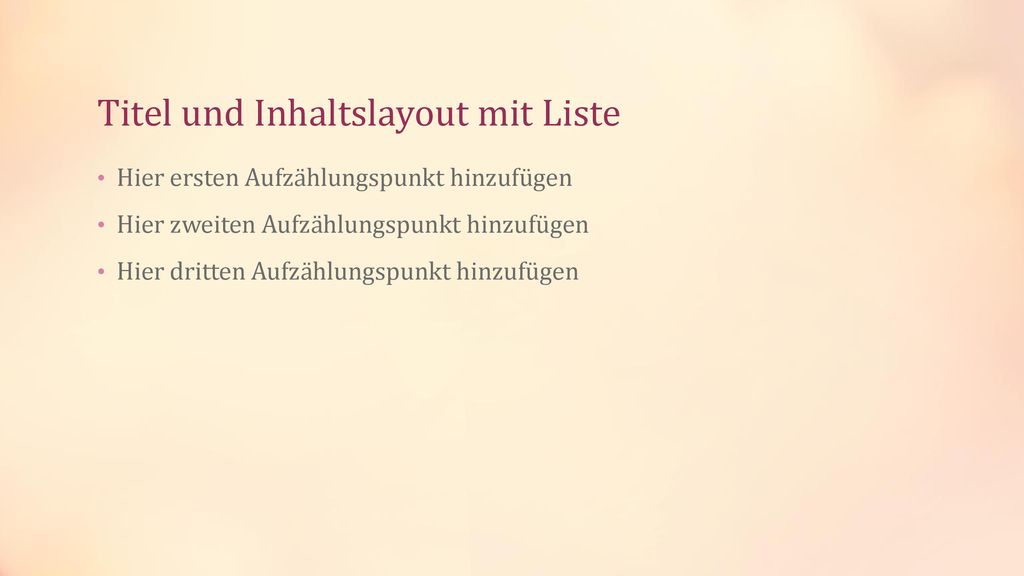 Titel und Inhaltslayout mit Liste