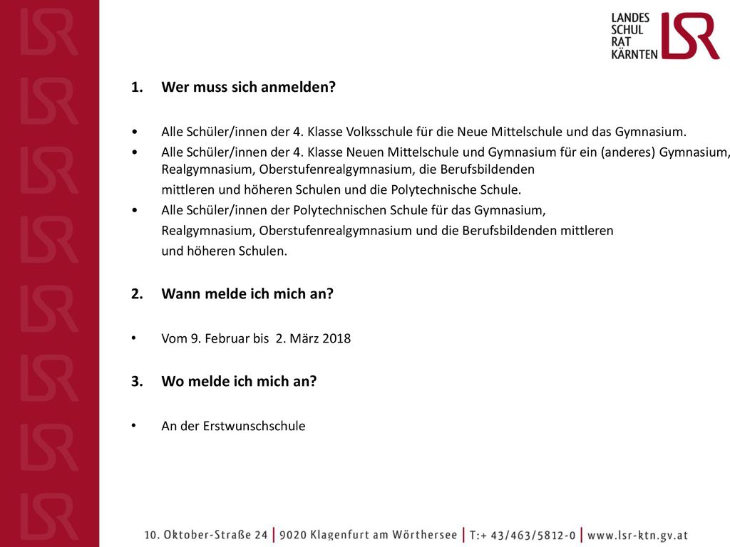 Wer muss sich anmelden Wann melde ich mich an Wo melde ich mich an