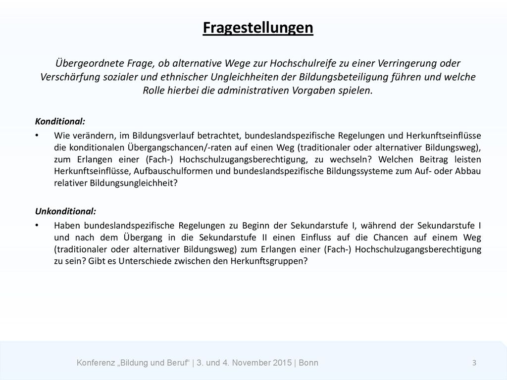 Konferenz „Bildung und Beruf | 3. und 4. November 2015 | Bonn