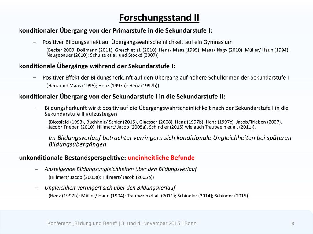 Konferenz „Bildung und Beruf | 3. und 4. November 2015 | Bonn