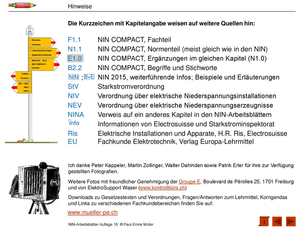 N1.1 NIN COMPACT, Normenteil (meist gleich wie in den NIN)