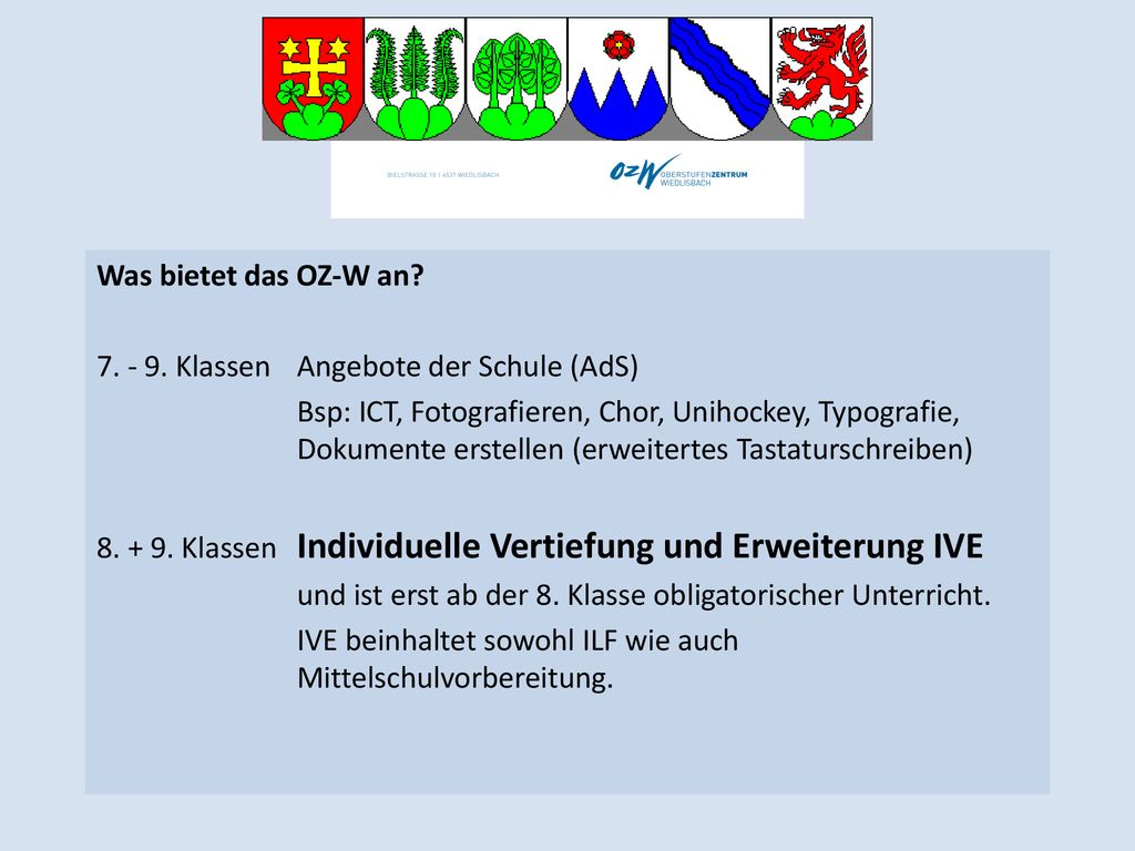 Was bietet das OZ-W an Klassen Angebote der Schule (AdS)