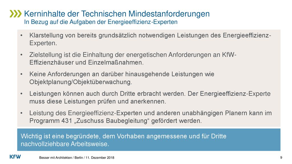 Kerninhalte der Technischen Mindestanforderungen In Bezug auf die Aufgaben der Energieeffizienz-Experten