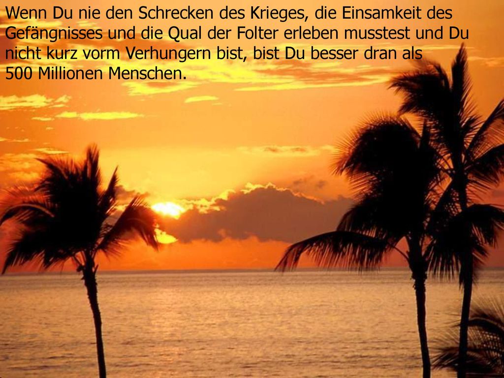 Wenn Du nie den Schrecken des Krieges, die Einsamkeit des