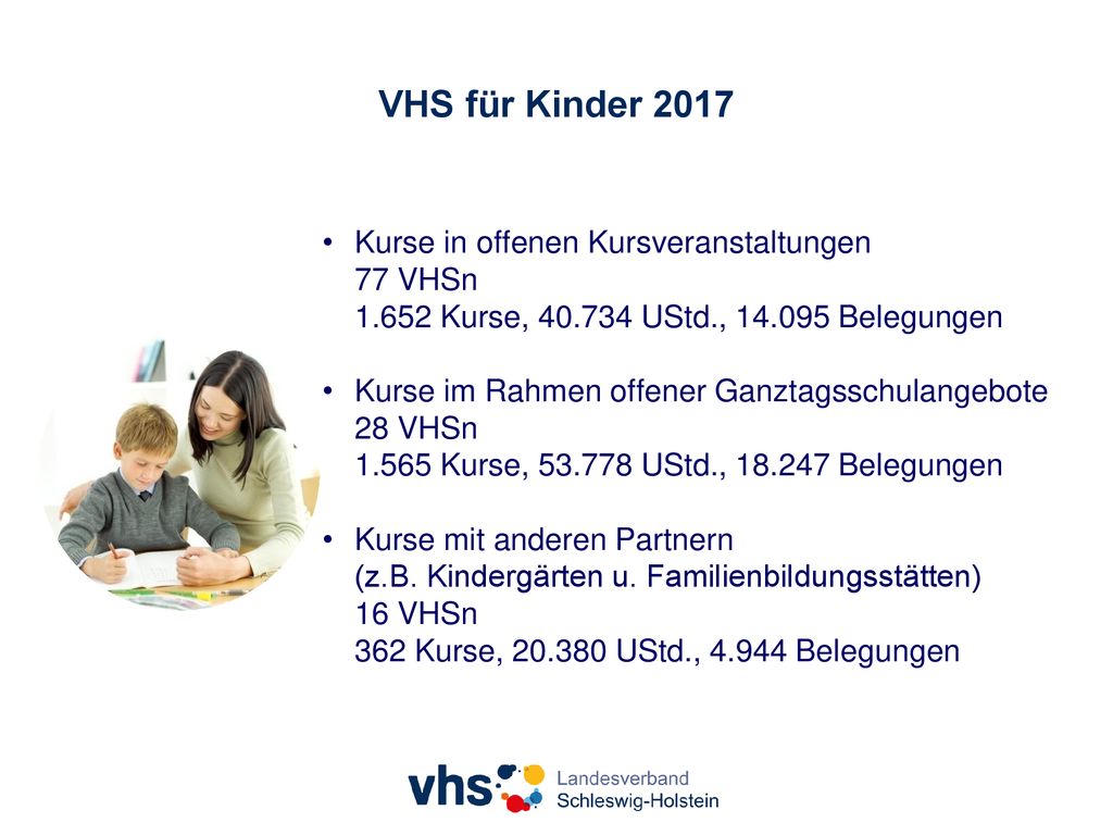 VHS für Kinder 2017 Kurse in offenen Kursveranstaltungen 77 VHSn