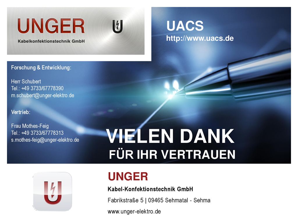 UNGER KABEL-KONFEKTIONSTECHNIK GmbH - ppt herunterladen