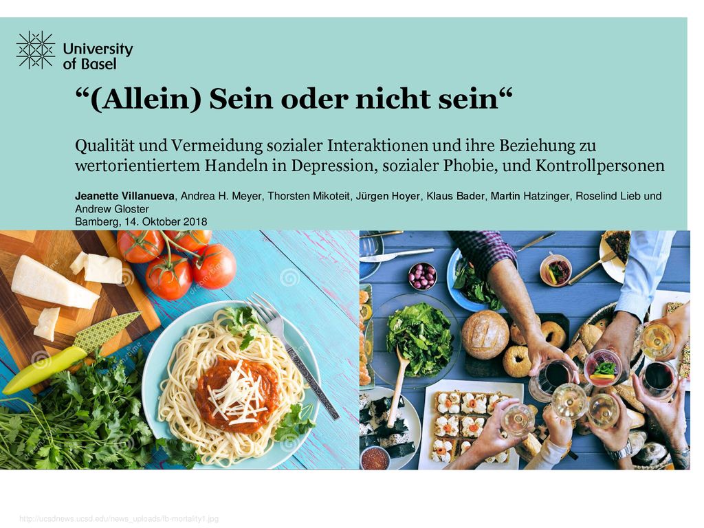 (Allein) Sein oder nicht sein Qualität und Vermeidung sozialer Interaktionen und ihre Beziehung zu wertorientiertem Handeln in Depression, sozialer Phobie, und Kontrollpersonen