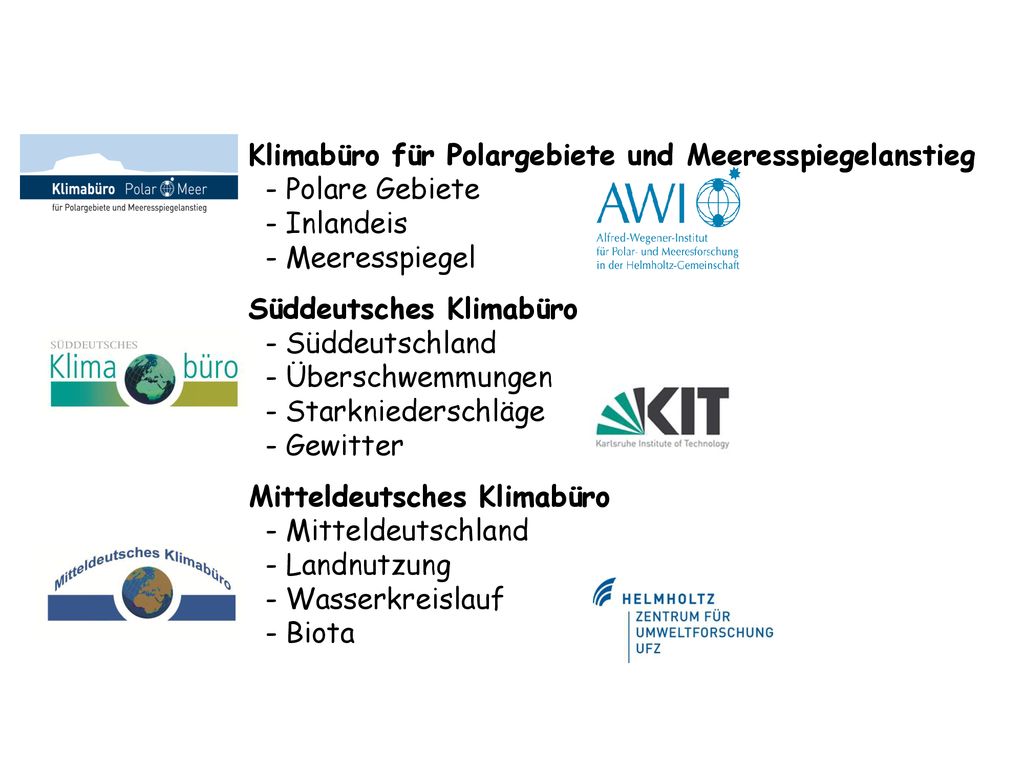 Klimabüro für Polargebiete und Meeresspiegelanstieg - Polare Gebiete - Inlandeis - Meeresspiegel
