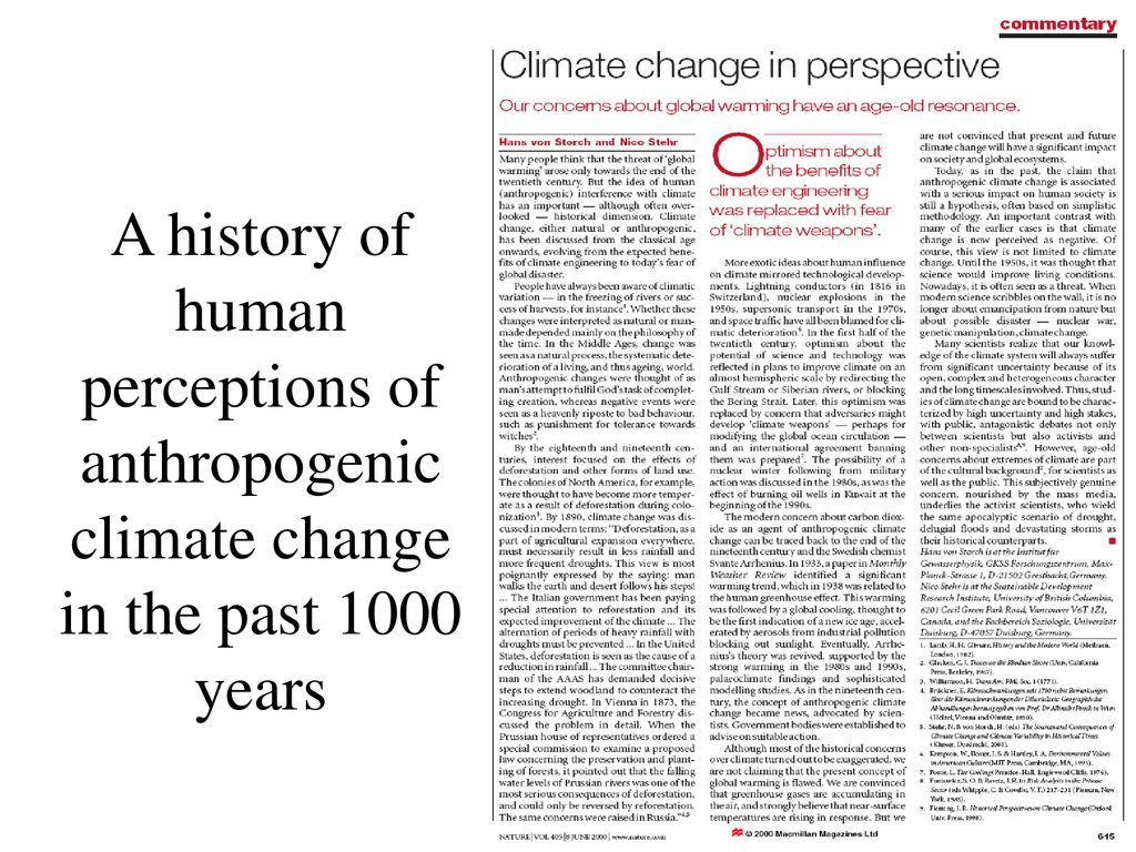 A history of human perceptions of anthropogenic climate change in the past 1000 years