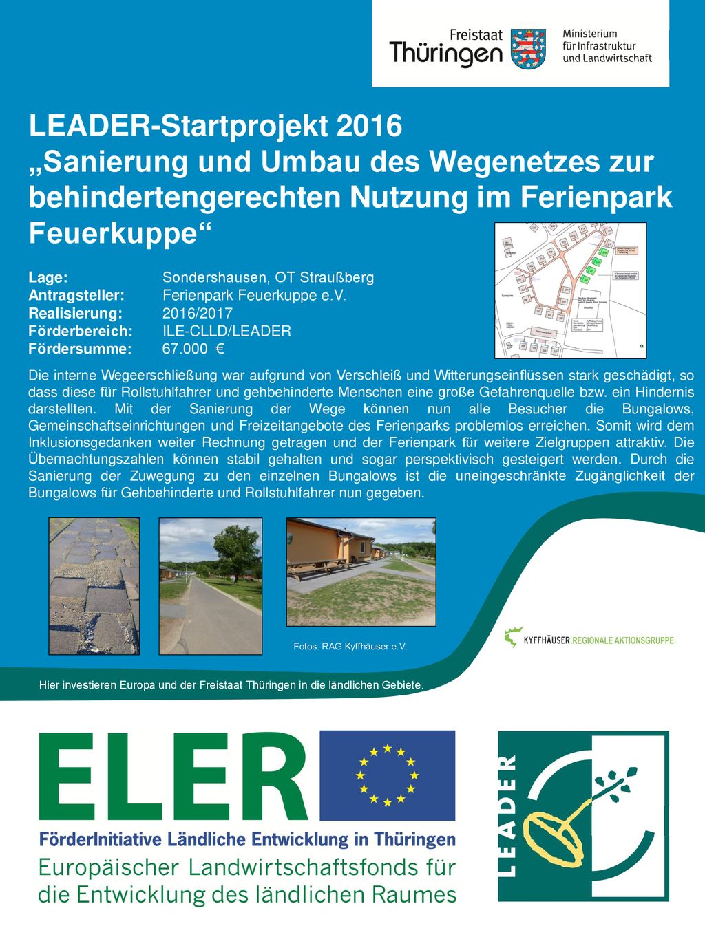 LEADER-Startprojekt 2016 „Sanierung und Umbau des Wegenetzes zur behindertengerechten Nutzung im Ferienpark Feuerkuppe