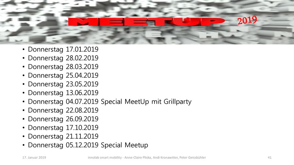 2019 Donnerstag Donnerstag Donnerstag
