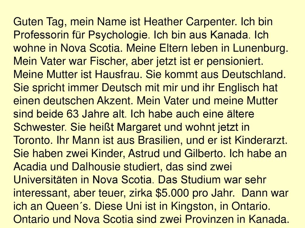 Guten Tag, mein Name ist Heather Carpenter