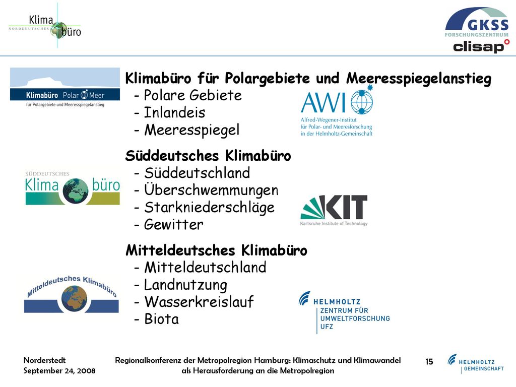 Klimabüro für Polargebiete und Meeresspiegelanstieg - Polare Gebiete - Inlandeis - Meeresspiegel