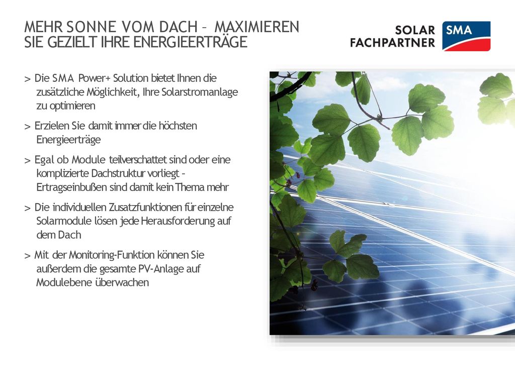 MEHR SONNE VOM DACH – MAXIMIEREN SIE GEZIELT IHRE ENERGIEERTRÄGE