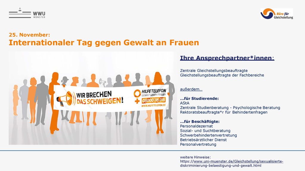 Internationaler Tag gegen Gewalt an Frauen