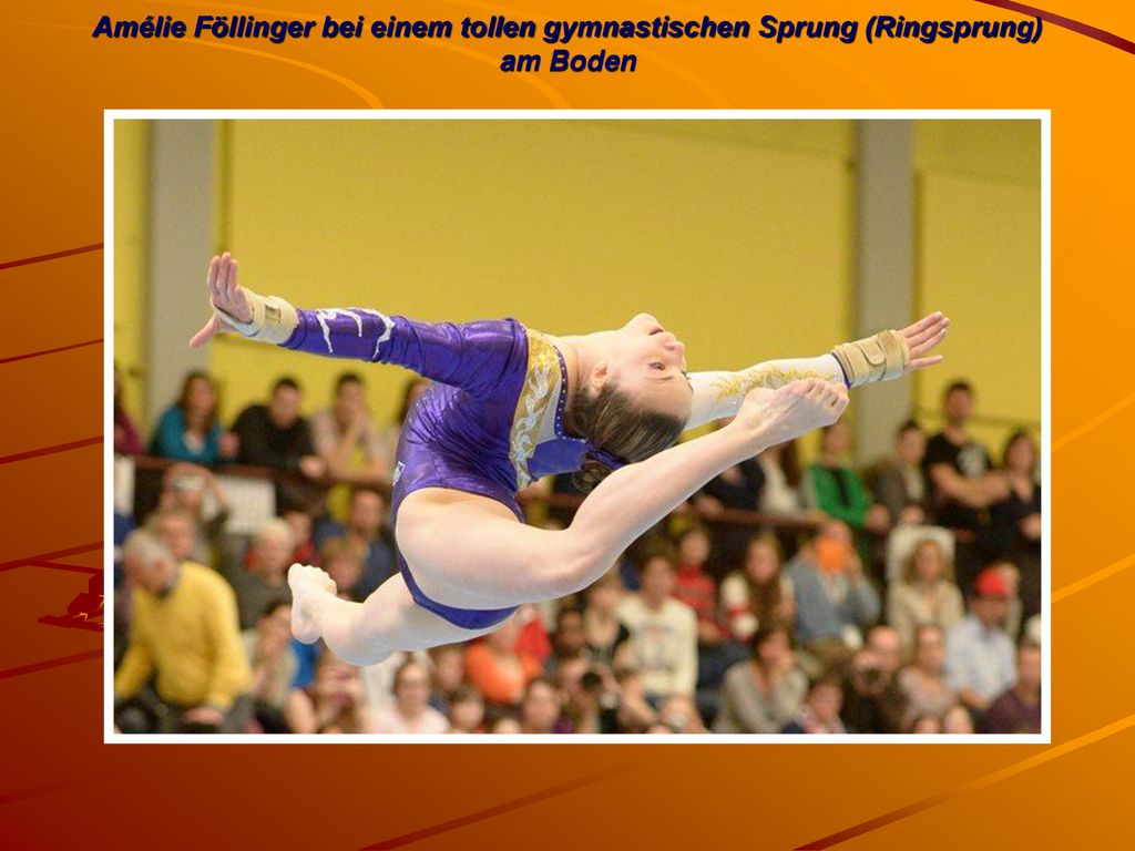 Amélie Föllinger bei einem tollen gymnastischen Sprung (Ringsprung) am Boden