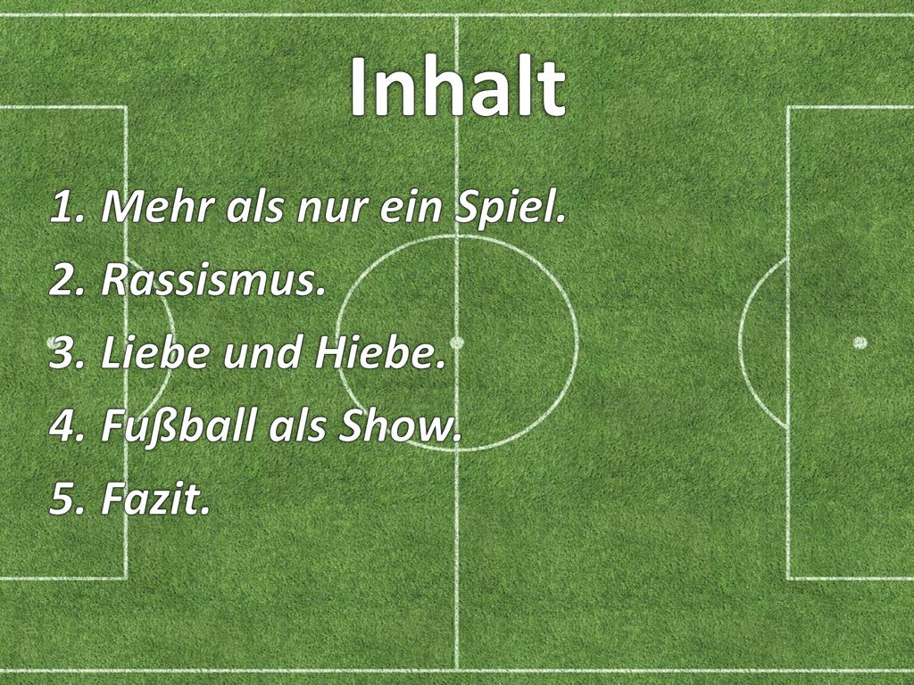 Inhalt Mehr als nur ein Spiel. Rassismus. Liebe und Hiebe.