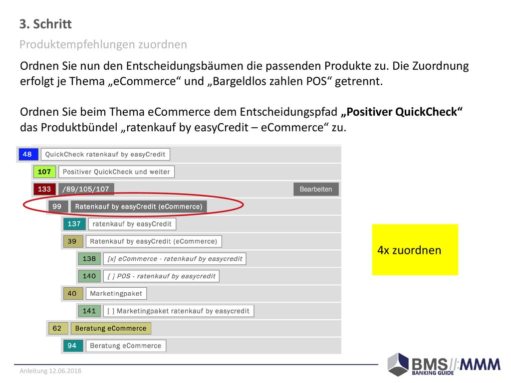 3. Schritt Produktempfehlungen zuordnen