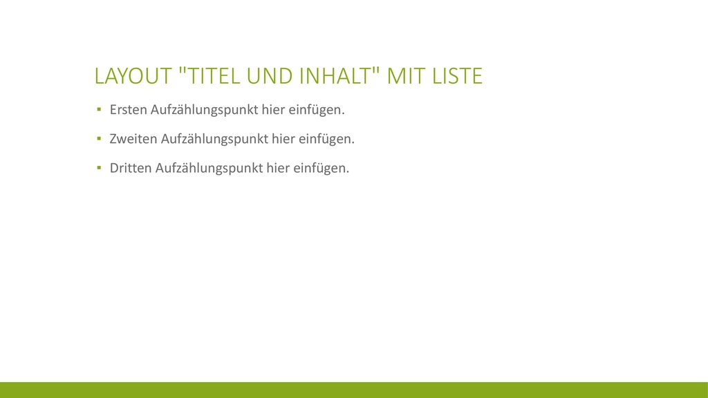 LAYOUT TITEL UND INHALT MIT LISTE