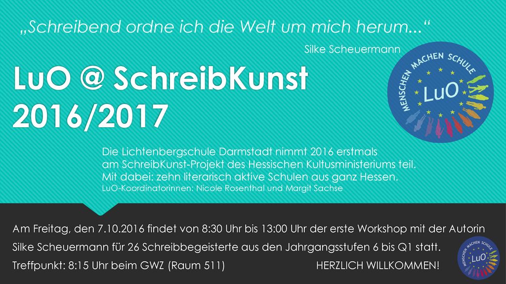 „Schreibend ordne ich die Welt um mich herum... Silke Scheuermann