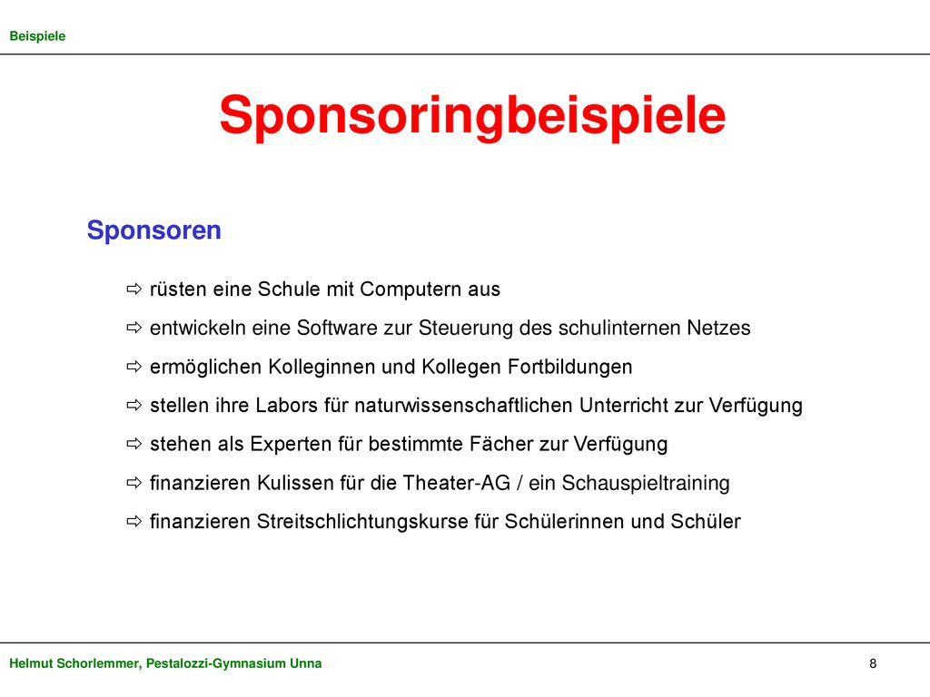 Sponsoringbeispiele Sponsoren  rüsten eine Schule mit Computern aus