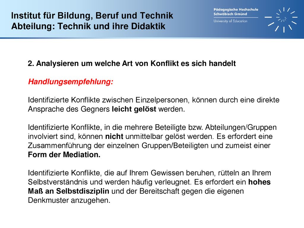 Institut für Bildung, Beruf und Technik Abteilung: Technik und ihre Didaktik
