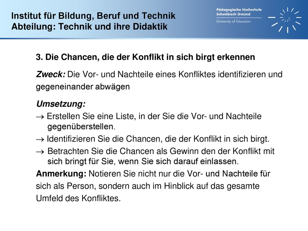 Institut für Bildung, Beruf und Technik Abteilung: Technik und ihre Didaktik
