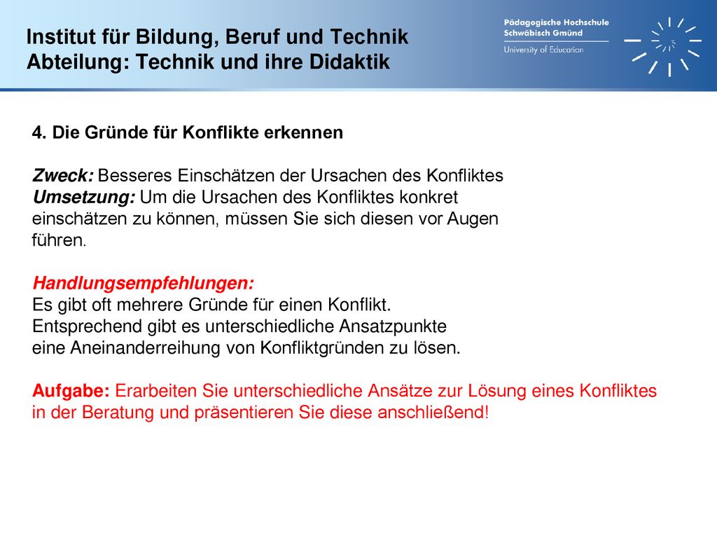 Institut für Bildung, Beruf und Technik Abteilung: Technik und ihre Didaktik