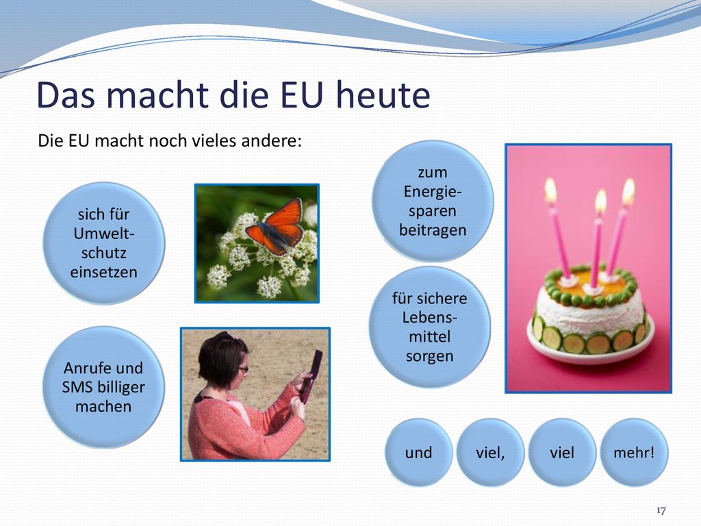 Das macht die EU heute Die EU macht noch vieles andere: