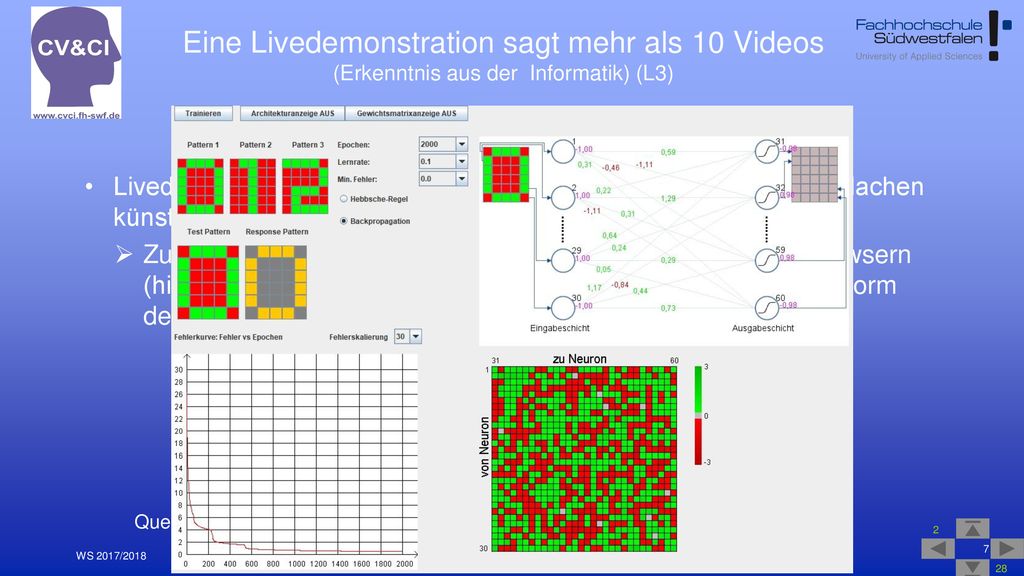 Eine Livedemonstration sagt mehr als 10 Videos (Erkenntnis aus der Informatik) (L3)