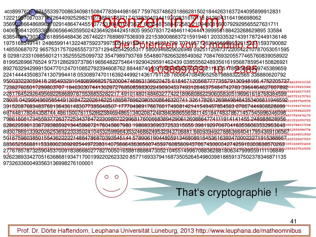 Potenzen in Z(m) Die Potenzen von 3 modulo * 10 ^ 2385