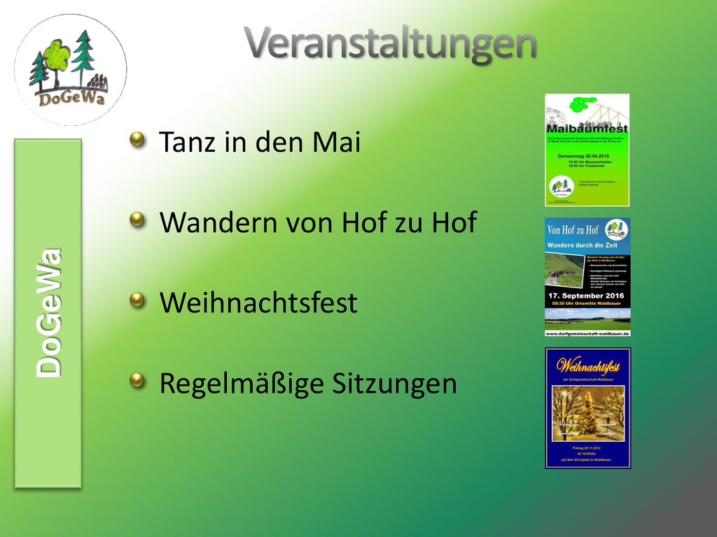 Veranstaltungen Tanz in den Mai Wandern von Hof zu Hof DoGeWa