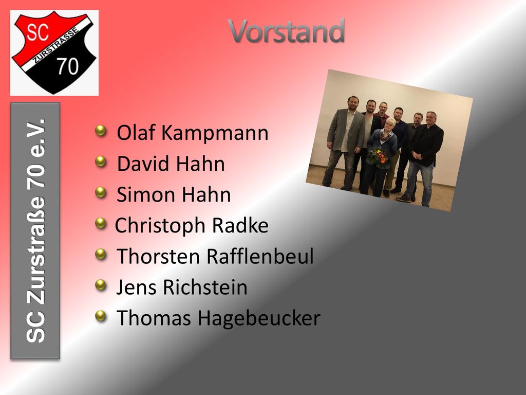 Vorstand Olaf Kampmann SC Zurstraße 70 e.V. David Hahn Simon Hahn