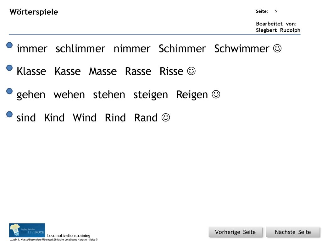 immer schlimmer nimmer Schimmer Schwimmer  Klasse Kasse Masse Rasse
