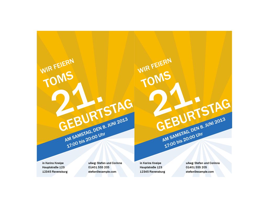 Geburtstag Geburtstag Toms Toms Wir feiern Wir feiern
