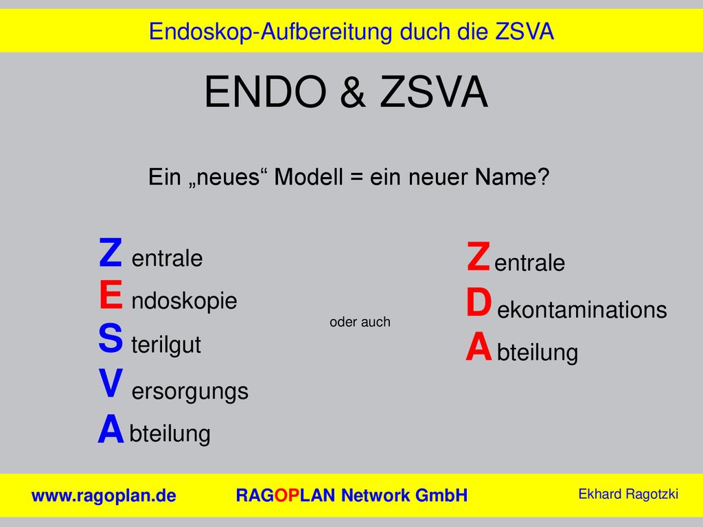ENDO & ZSVA Z Z E D S A V A Endoskop-Aufbereitung duch die ZSVA