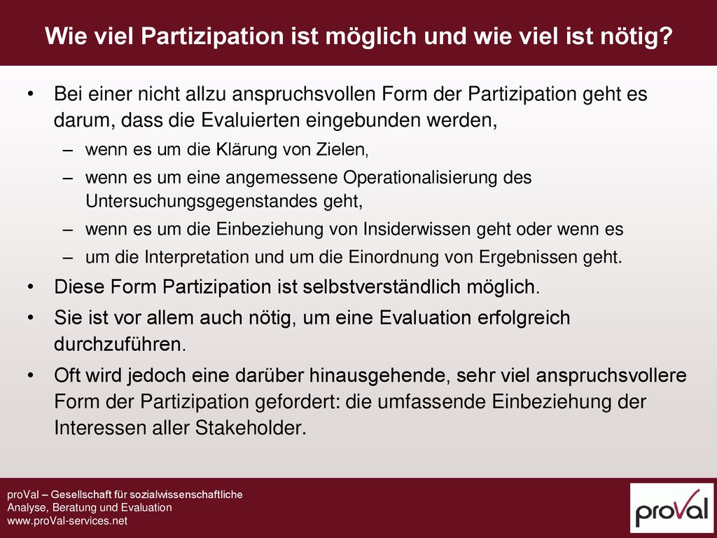 Wie viel Partizipation ist möglich und wie viel ist nötig
