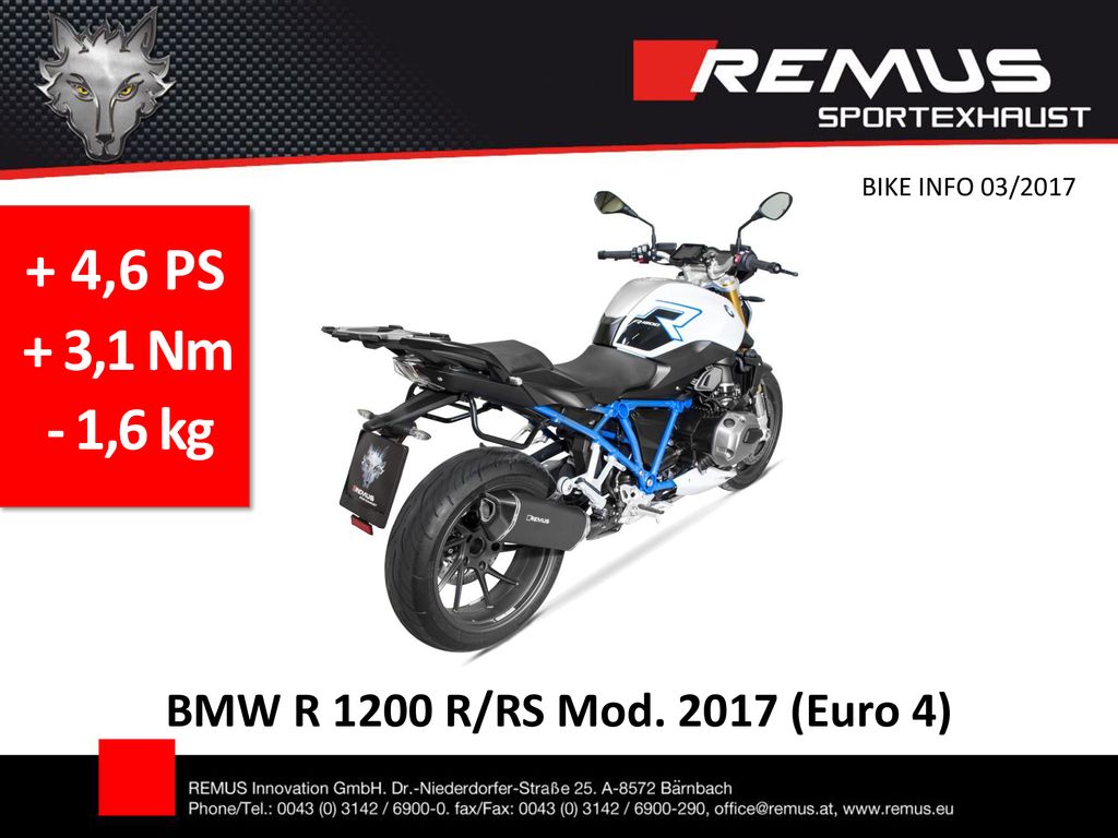 + 4,6 PS + 3,1 Nm - 1,6 kg BMW R 1200 R/RS Mod (Euro 4)