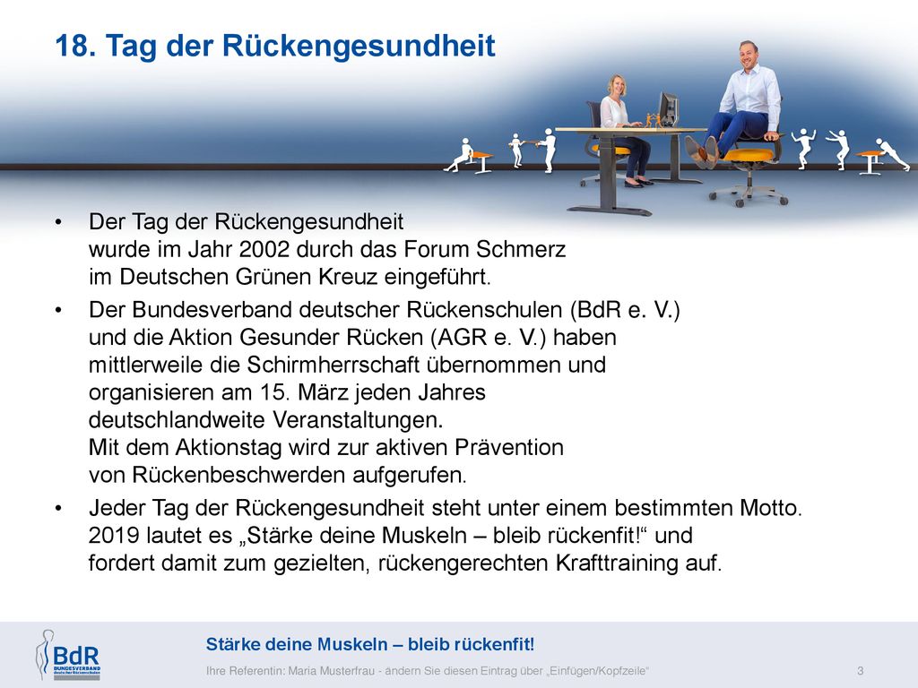 18. Tag der Rückengesundheit