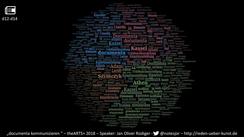 d12-d14 „documenta kommunizieren – theARTS – Speaker: Jan Oliver Rüdiger –