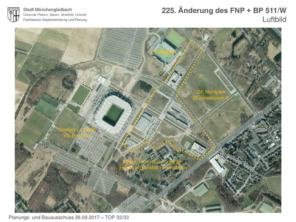[Bild/Plan/…] 225. Änderung des FNP + BP 511/W Luftbild Hockeypark