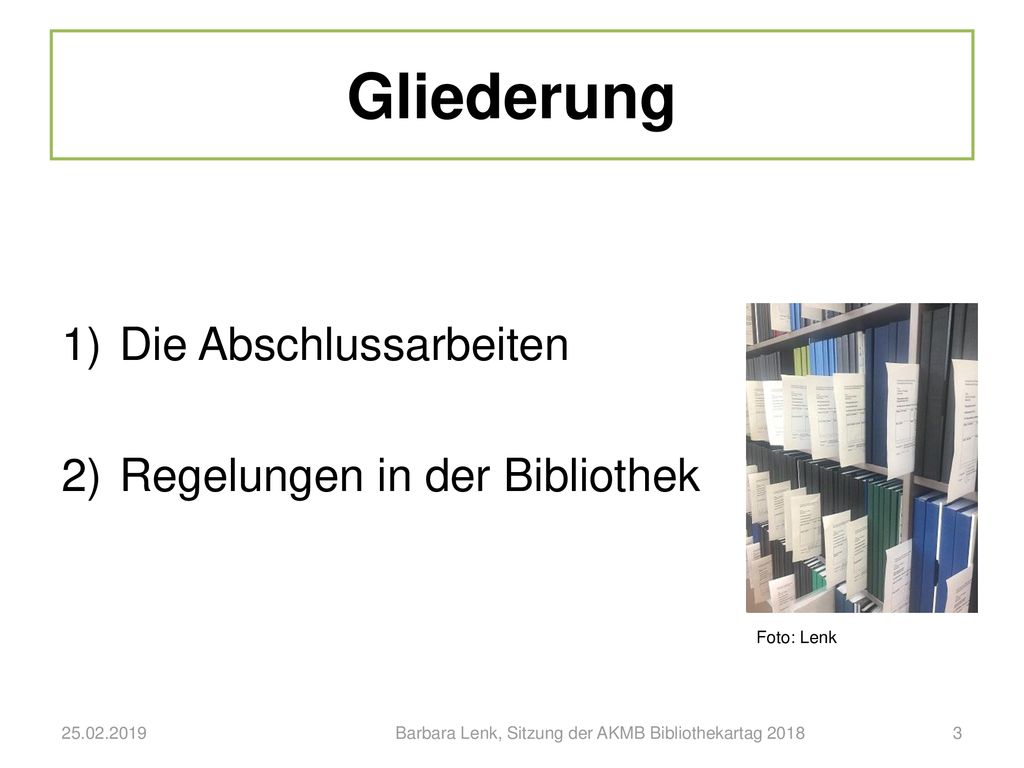 Barbara Lenk, Sitzung der AKMB Bibliothekartag 2018