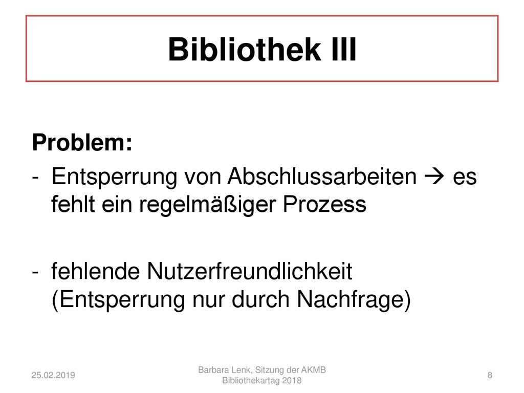 Barbara Lenk, Sitzung der AKMB Bibliothekartag 2018